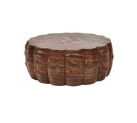 YHxFlux Facile à déplacer piédestal décoratif artisanal en pierre étrange avec base en bois grain de bambou imitation(XL)