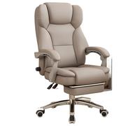YHxFlux Fauteuil Leather Office Chair with Lumbar Support Adjustable Reclining for Home Office Siège Confort