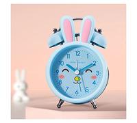 YHxFlux Horloges de Table Réveil Fort for Enfants, 3,5 Pouces, Silencieux, sans tic-tac, avec rétro-éclairage, réveil analogique à Double Cloche for, for Chambre Coucher, Chevet(Blue)