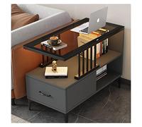 YHxFlux Table Basse Moderne Nightstand with Storage Shelf, End Table, Side with Drawers Cabinet for Small Spaces Bedroom, Living Room,Sofa pour Chambre à Coucher(Noir)