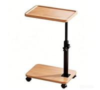 YHxFlux Table Basse Moderne Roller Storage Rack Adjustable Table Mobile Small Coffee pour Chambre à Coucher(Natural Wood Color)