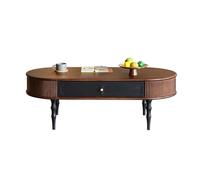 YHxFlux Table Basse Moderne Table Basse Ovale Vintage en Bois avec tiroir, Rangement de Salon Moderne du Milieu siècle pour Chambre à Coucher