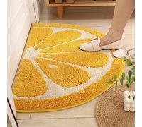 YHYanHui Tapis de salle de bain moelleux en forme de fruits demi-rond, tapis d'entrée d'intérieur pour porte d'entrée, joli tapis de bain en demi-cercle pour salle de bain, antidérapant et lavable