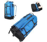 YHYEH 80 cm - 110 l - Sac de voyage extensible de 140 l - Avec 2 roulettes en ligne - Grand sac de week-end convertible - Avec système de cordon élastique, gris, 86L, Organiseur de valise