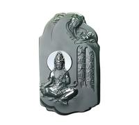 YHYQiFei Pendentif amulette en jade naturelle néphrite quan yin sculptée à la main avec amulette porte-bonheur en jade chinoise Feng Shui, jade de Hetian, jade hétien, néphrite naturelle, pendentif