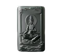 YHYQiFei Pendentif amulette en jade naturelle néphrite quan yin sculptée à la main porte-bonheur porte-bonheur Feng Shui chinois, Jade d'Hétien, Pendentif Quan Yin en jade néphrite naturelle