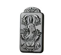 YHYQiFei Pendentif amulette en jade naturelle néphrite quan yin sculptée à la main porte-bonheur porte-bonheur Feng Shui chinois, Jade d'Hétien, Pendentif Quan Yin en jade néphrite naturelle