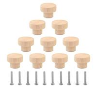 YHZMY Lot de 10 boutons en bois pour tiroirs, poignées pour armoires, poignées avec vis, vintage pour meubles, portes et tiroirs