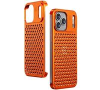 YHZXT Coque parfumée compatible avec iPhone 18 Pro Max, percompatible avec maille métallique (orange)