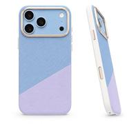 YHZXT Coque texturée color-block compatible avec iPhone 18 Pro Max, bicolore, gris-noir (bleu-violet)
