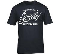 YI JAN Sailor Jerry Men Logo T-Shirt Black M