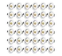 Yiahin Projecteurs Spot Encastrable GU10 Set Cadre Avec Douille Céramique GU10, Blanc Mat Rond Cadre de Montage Spot LED, Ouverture Ø55mm-70mm, Pour Spots de Plafond, Lot de 36