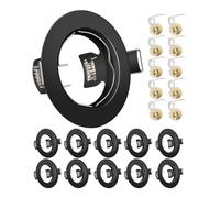 Yiahin Projecteurs Spot Encastrable GU10 Set Cadre Avec Douille Céramique GU10, Noir Mat Rond Cadre de Montage Spot LED, Ouverture Ø55mm-70mm, Pour Spots de Plafond, Lot de 10