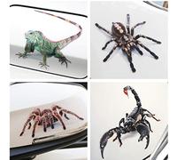 YianBestja 5X Imperméable Plume Ours Requin Monstre Autocollants pour Voiture Moto Auto Scooter Camion vélo ou Casque (4X 3D Animal Style)