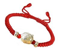 YiAngjGBq Bracelet Feng Shui, bracelet Feng Shui en argent pur 999 avec breloque cochon du zodiaque rouge, bracelet en corde tressée réglable, amulette talisman pour la prospérité, l'argent, la chance
