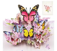 YianHien Carte Anniversaire Pop-Up avec Papillon, Carte 3D Papillon pour Anniversaire, Saint-Valentin, Fête des Mères, Carte Pop-Up Surprise avec Enveloppe pour Femme, Fille, Petite Amie, Mère, Sœurs