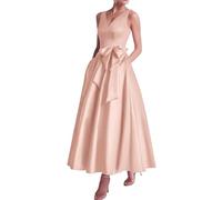 YIANN Robe de mère de mariée en satin pour femme avec poches, robe longue sans manches formelle de soirée, rose, 40