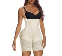 YIANNA Body Femme Gaine Ventre Plat Invisible Amincissante Zipper Gainant Combinaison Sculptant Shapewear Fajas Colombianas Post Accouchement Beige L 7257