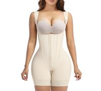 YIANNA Body Gainant Femme Gaine Ventre Plat Sculptant Combinaison Amincissante Fajas Colombianas Shapewear Bodysuit Invisible Beige 7306 2XL