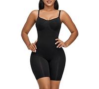 YIANNA Body Gainant Femme Ventre Plat Gaine Amincissante Sculptant Shorts Shapewear Bodysuit Invisible Minceur Combinaison Culotte Noir XXS/XS