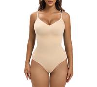 YIANNA Body Gainant Femme Ventre Plat String Shapewear Bodysuit Gaine Amincissante Invisible Sculptant Invisible Shaper Combinaison Beige XXS - XS 5213