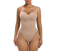 YIANNA Body gainant pour femme - Contrôle du ventre - Sans couture - Sculptant - Taille arrachée - String ou culotte, Sienne (rembourré), XXS/XS