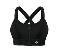 YIANNA Femme Soutien Gorge Sport Maintien Extreme Grande Taille Brassière sans Armature Fermeture Devant Rembourré Yoga Sports Bra Top Noir 151 M
