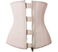 YIANNA Gaine Amincissante Ventre Plat Femme Corset Minceur Waist Trainer Ceinture de Sudation Invisible Latex Body Gainant Bustier Beige S 2219