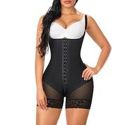YIANNA Gaine Ventre Plat Femme Invisible Amincissante Body Gainant Sculptant Shapewear Bodysuit Minceur Post Accouchement Corset Combinaison Noir XS 7260