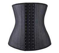 YIANNA Latex Corset Femme Gaine Amincissante Ventre Plat Waist Trainer Ceinture Minceur Body Gainant Sport Training Sculptant Bustier Noir 1210 M