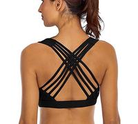 YIANNA Soutiens-Gorge Femme sans Armature Brassiere Yoga Soutien Gorge Sport Push Up Maintien Fort Grande Taille Sports Bra Crop Top Noir 147 XL