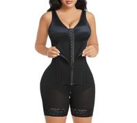YIANNA Surbuste Fajas Colombianas Shapewear pour Femme Contrôle du Ventre Gaines de Compression Post-Chirurgie, 1-Noir, X-Large