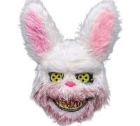 Yi'antai Effrayant Lapin Masque, Masque d'Halloween Horreur, Masque de Lapin Sanglant, masque De lapin en Peluche, masque de lapin en Peluche pour Enfant Adulte (Lapin)