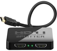 Yiany HDMI Splitter 1 in 2 Out, 4K 3D HDMI Distributor Adapter 1 to 2 Way for Dual Monitors, 2 Port Hub Cable Full HD for Xbox, Fire Stick, Roku, HDTV, Projector