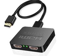Yiany Répartiteur HDMI 1 entrée 2 sorties 4 K 3D 1080p HDMI 2.0 pour deux moniteurs, compatible MacBook, Xbox, PS4, PS3, lecteur Blu-Ray, DVD, HDTV