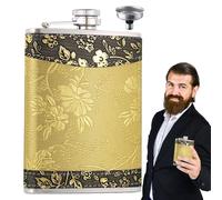 Yianyal Flacon d'alcool,Fiole d'alcool d'alcool, fiole d'alcool en acier inoxydable de 8 oz avec entonnoir, flacon d'alcool portable résistant aux fuites avec paillettes pour whisky et