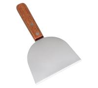 Yianyal Grattoir de grille, grattoir à plaque,Spatule de cuisson en acier inoxydable - Grattoir à basse à chanfreinage lourd avec poignée en bois pour pizza humburger