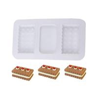 Yianyal Moule à biscuits en silicone, formes carrées 3D pour petits gâteaux, bonbons réutilisables | Pour fêtes à la maison, dans la cuisine et au restaurant, chocolat, biscuits, gâteaux et bonbons