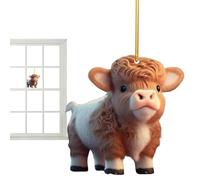 Yianyal Ornements de vache pour arbre - Pendentif de rétroviseur de vache de bande dessinée,Décoration d'arbre d'animaux de ferme double face pour porte, arbres de Noël [video game]