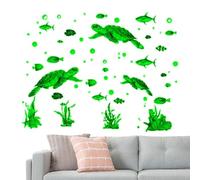 Yianyal Stickers Muraux Animaux Marins,Stickers Muraux Animaux Marins - Autocollant phosphorescent pour mur - Autocollants muraux de mer, autocollants fluorescents amovibles pour décoration de chambre