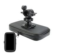 Yianyal Support de téléphone pour scooter, support de téléphone portable pour vélo, support de téléphone portable monté sur guidon, support rotatif pour téléphone portable avec poche étanche pour