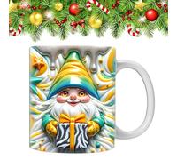 Yianyal Tasse de Noël, tasse à café, Gnomes colorés avec boîtes Tasse en céramique 3D, grande capacité pour un anniversaire de Noël fantastique pour les femmes amoureuses
