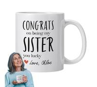 Yianyal Tasses à café en céramique, tasse à café en céramique,Félicitations pour être ma soeur Coupe - Tasse à café Tasse à thé Tasse à lait Being My Sister Tasse à pour