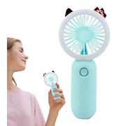 Yianyal Ventilateur à main portable, ventilateur à main rechargeable | Cartoon Fans muet avec de la lumière,Paramètres à 3 vitesses en plein air LED LETUIRE USB Gadget de refroidissement portable