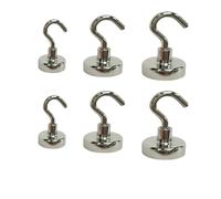 Yiarsky Lot de 6 crochets magnétiques de 20/25/32 mm, peuvent supporter 20 kg, crochets magnétiques puissants amovibles, aimants en néodyme pour cuisine, barbecue, rangement, armoire, réfrigérateur