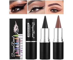 YIBABY EyeLiner Crème à 2 Couleurs, Séchage Rapide Mat, Ombre à Paupières Imperméable, Crayon Gel Noir, Maquillage Longue Tenue pour les Yeux (Noir & Brun)