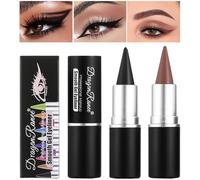 YIBABY Lot de 2 eyeliners crème à séchage rapide, waterproof, crayon eyeliner noir, maquillage des yeux longue durée (noir et marron)