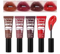 YIBABY Lot de 4 rouges à lèvres liquides hydratants brillants et hydratants, brillants et colorés, nourrissants et durables pour filles et femmes