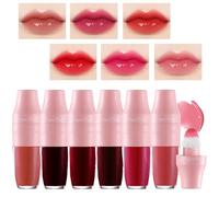 YIBABY Lot de 6 rouges à lèvres liquides, à secouer les joues et les yeux Tint Moisturiser Gloss à lèvres Rose Rouge à lèvres longue tenue Couleur Maquillage Imperméable Nonstick Cup