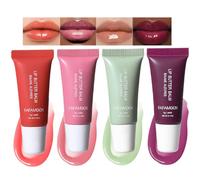Yibaby Makeup Gloss à Lèvres Repulpant Butter Gloss, Non Collant, Gloss Hydratant Effet Mouillé, Hautement Pigmenté, Lèvres Lissées et Brillantes (AA, 4 Pcs)